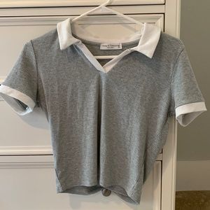 Today & Tomorrow collared gray shirt